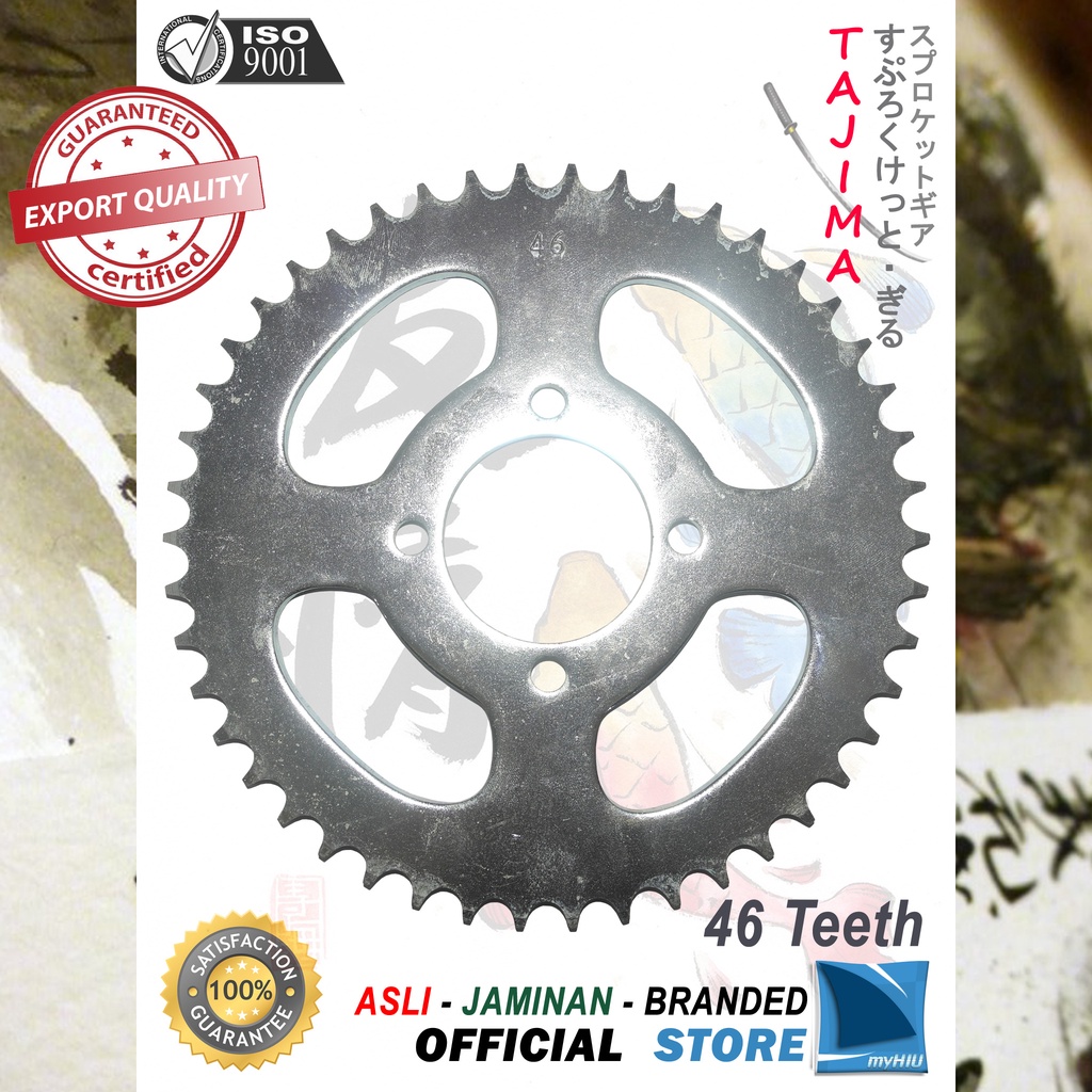 Gigi Tarik 40T ~ 50T SUZUKI Satria 2 Tak, FU Barong Gir Belakang - Rear Sprocket Gear TAJIMA-428-46T