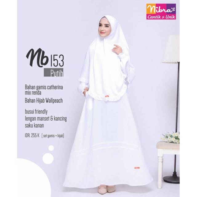 PROMO DISKON 20% GAMIS NIBRAS NB 153 PUTIH