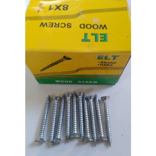 (10 PCS) TAPING SCREW SKRUP 8 X 1 1/2&quot;
