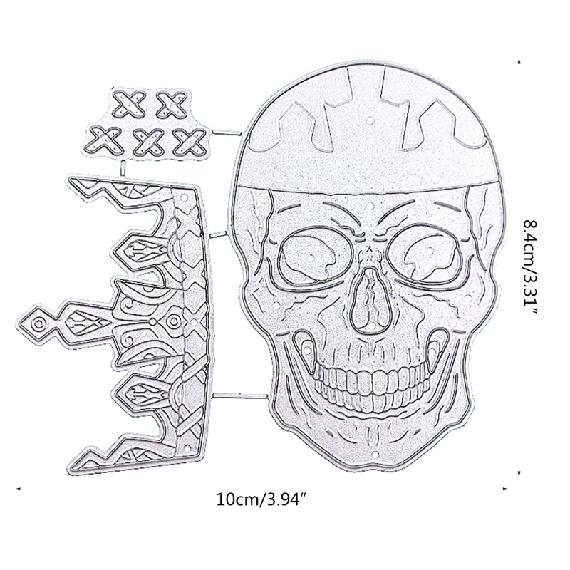 Cetakan Stensil Cutting Dies Motif Tengkorak Halloween Bahan Metal Untuk Scrapbook / Craft DIY