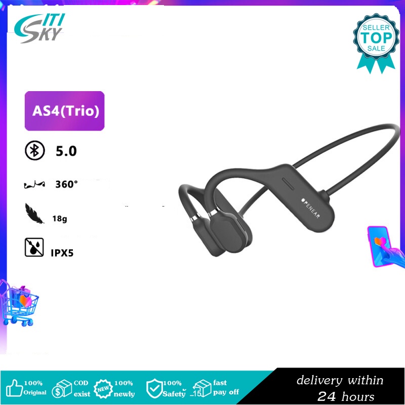 Quartet AS4+ Headphone Bluetooth headphone konduksi tulang konduksi udara nirkabel IPX4-5/IPX68 head