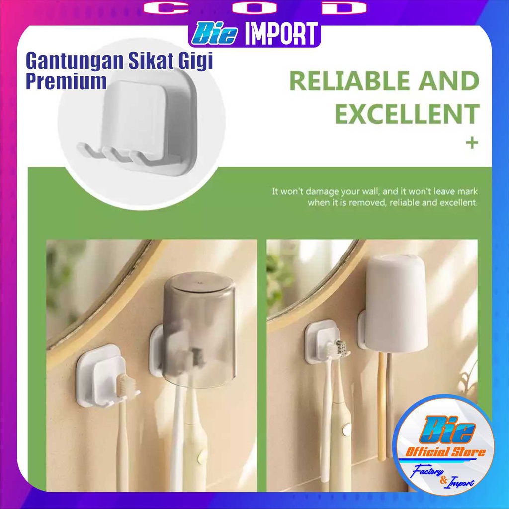 Gantungan Sikat Gigi 2 Kait Multifungsi Premium Impor Best Seller