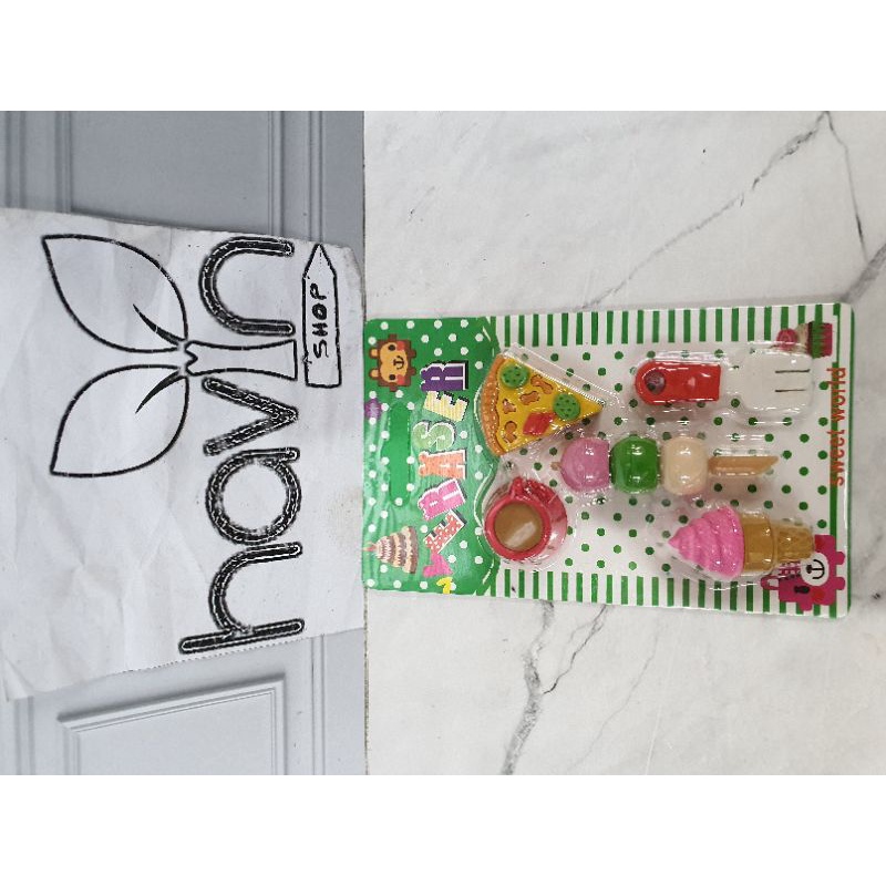 Penghapus lucu makanan kue/STIP KUE/hapusan fancy/hapusan set/stip-Z