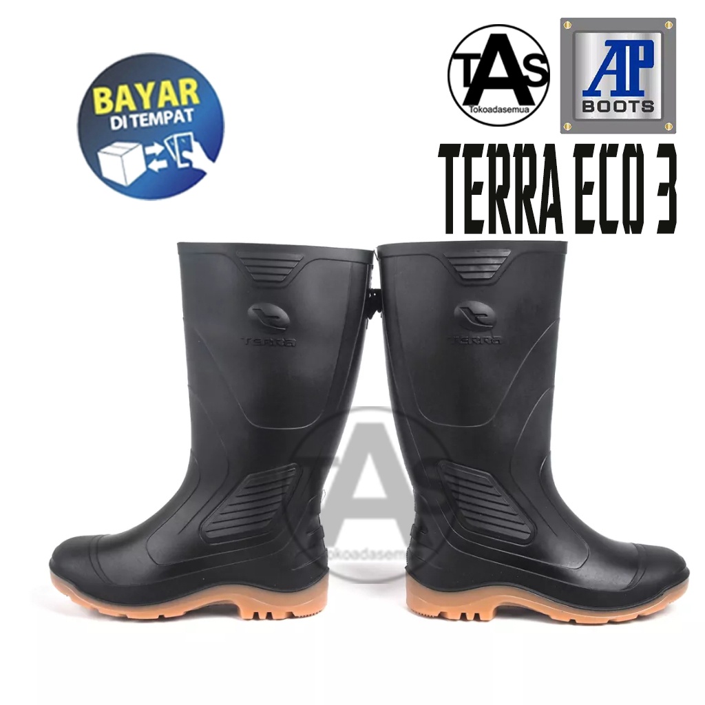 SEPATU PRIA BOOTS AP TERRA ECO 3 HITAM / SIZE 38-43 / SEPATU AP BOOTS PRIA TERLARIS TERMURAH