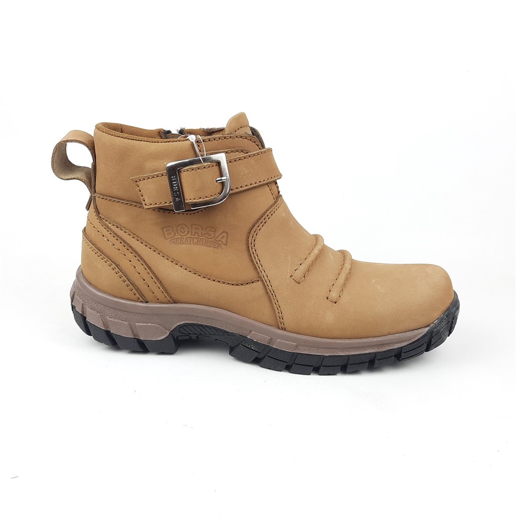 SEPATU BOOTS PRIA BAHAN  KULIT ORIGINAL  BORSA A 92406