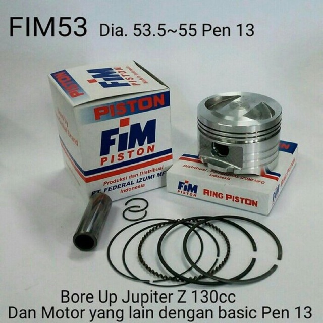 Piston kit fim xb jupiter z vega supra x 53.5 54 54.5 55 55.25 mm FIM53 pin 13-1