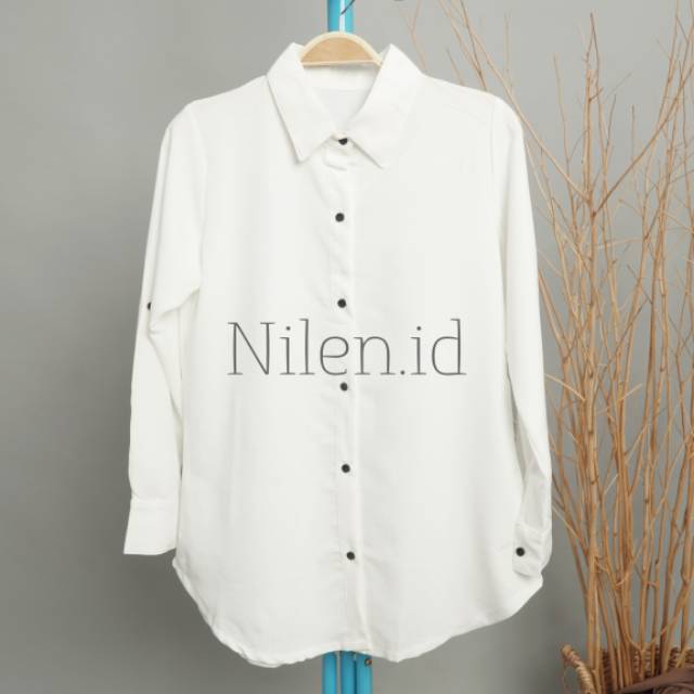 KEMEJA PUTIH POLOS / KEMEJA POLOS BASIC / KEMEJA POLOS WANITA