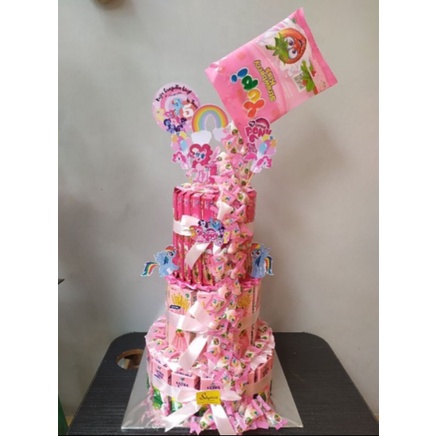 Cake Snack 3 Layer Jumbo + Yupi Tumpah/Kue Ulang Tahun/Birthday Cake Snack