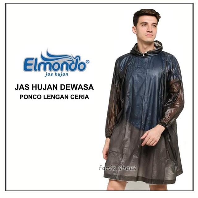 Elmondo Ceria EPC 201 / Jas Hujan Poncho Lengan Murah / Jas Hujan Karet Warna Warni Dewasa