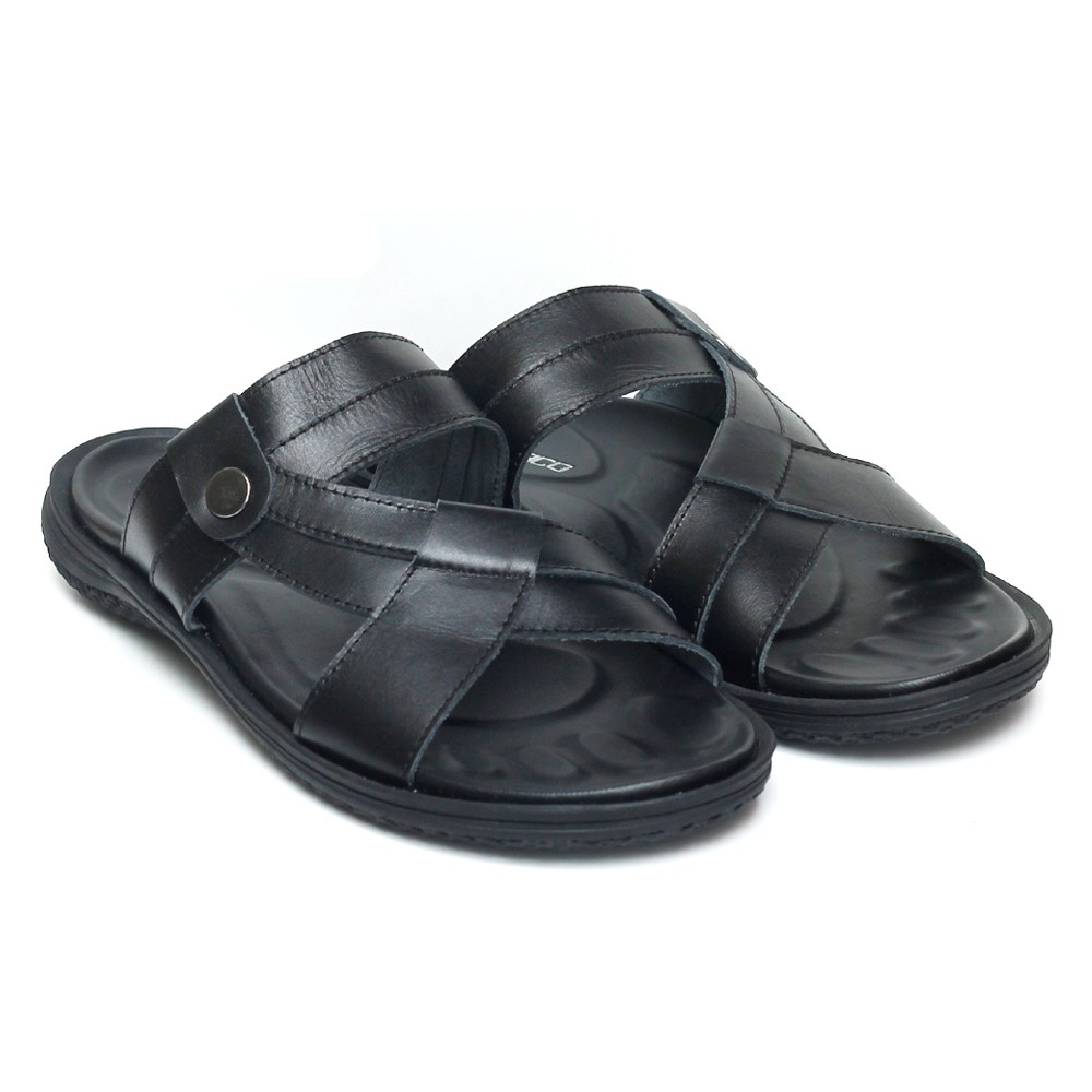 Sandal Pria Kulit Asli Romenaco R016 Black