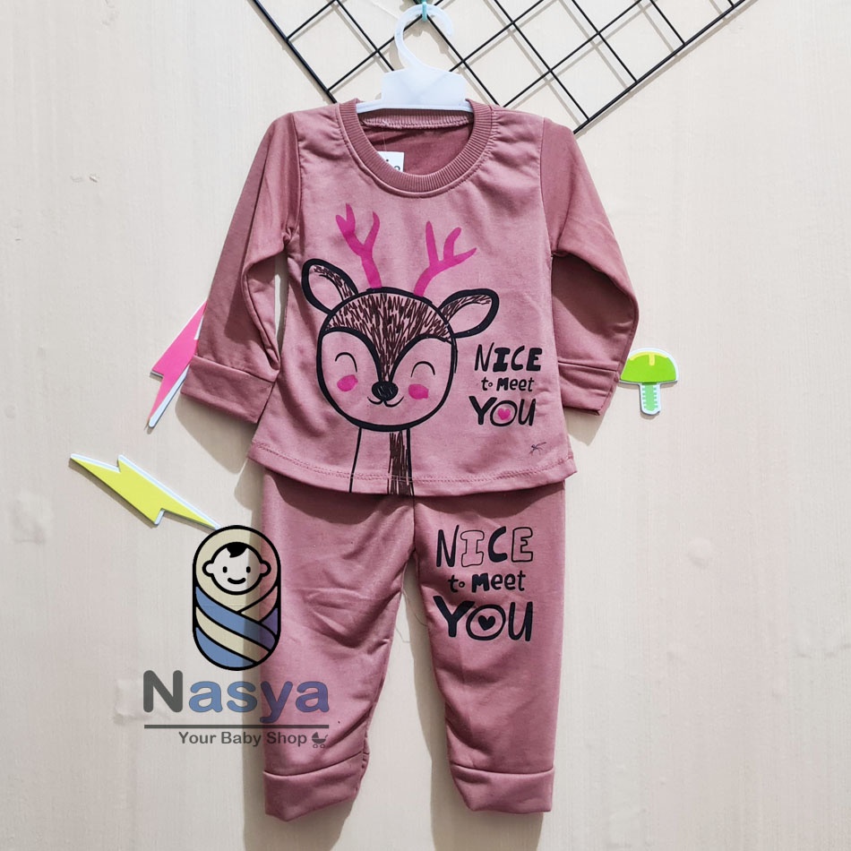 [RS-017] Setelan Baju, Anak perempuan usia 3 bulan - 2 tahun  motif KEREN