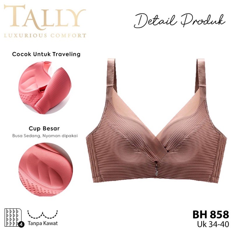 TALLY BRA BH 858 I TANPA KAWAT I BUSA SEDANG I SIZE 34-40 I CUP C