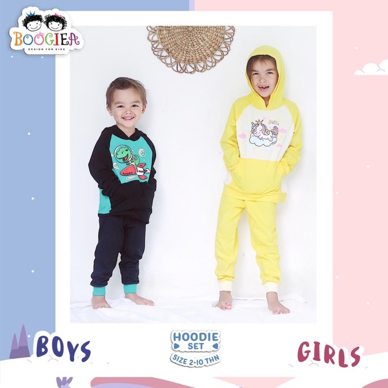 Setelan Piyama Anak Pajamas Hoodie Boogiea