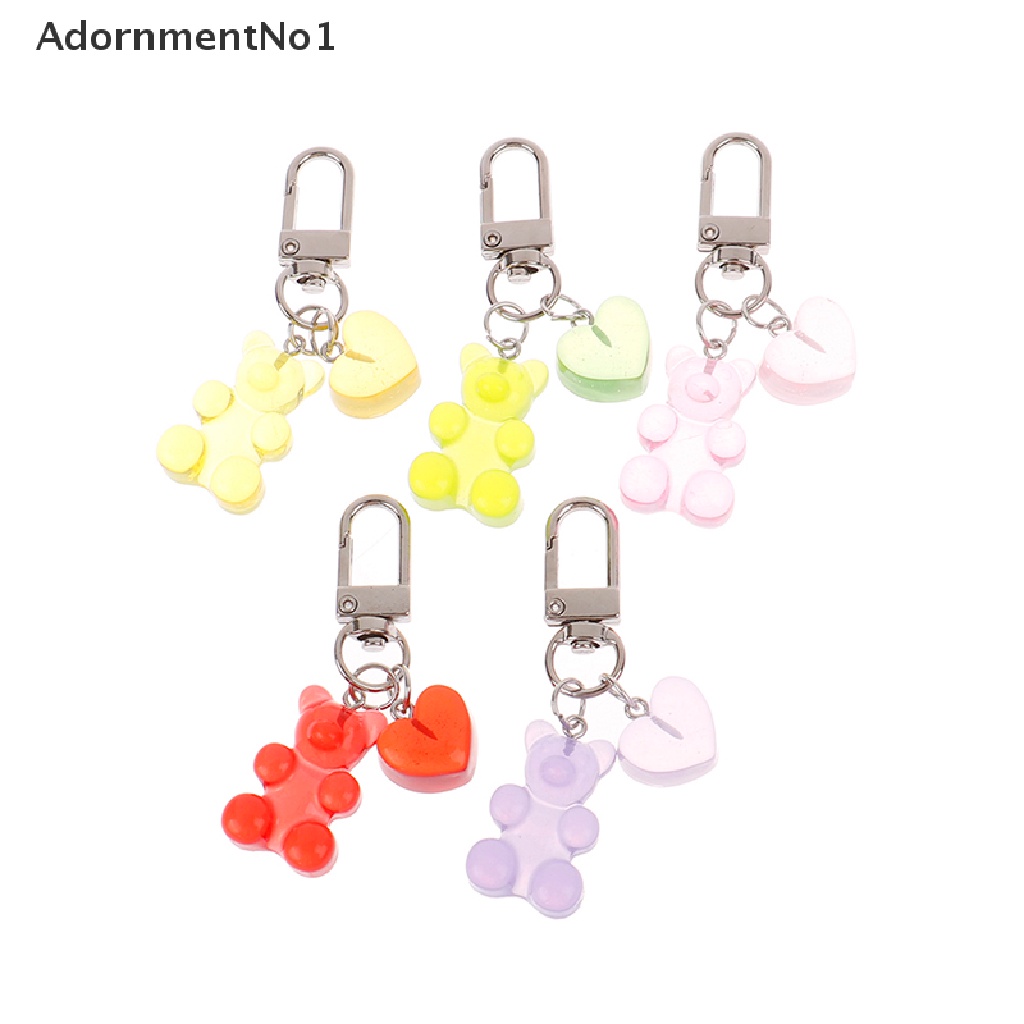 (AdornmentNo1) Gantungan Kunci Bentuk Beruang Jelly Warna Permen Charms