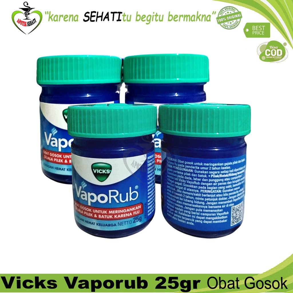 VICKS VAPORUB 25 Gr Meringankan Gejala Pilek Dan Batuk Karena Flu