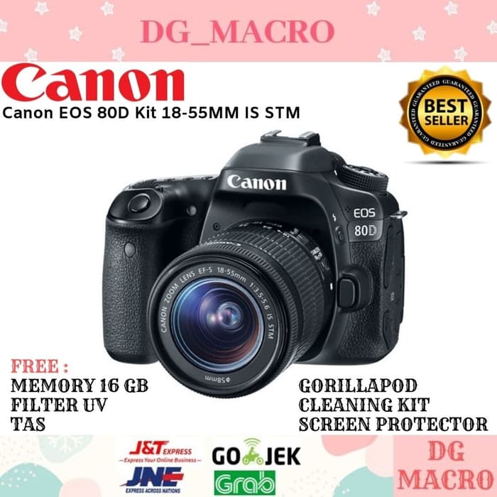 CANON EOS 80D KIT 18-55MM IS STM - PAKET LENGKAP