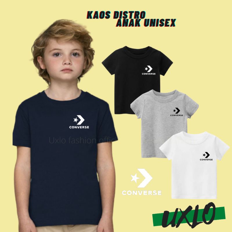 BAJU DISTRO ANAK LAKI LAKI MURAH KAOS ANAK LAKI LAKI DISTRO LENGAN PENDEK BAHAN KATUN SOFT ATASAN ANAK CONVERSE UMUR 23456789 TAHUN