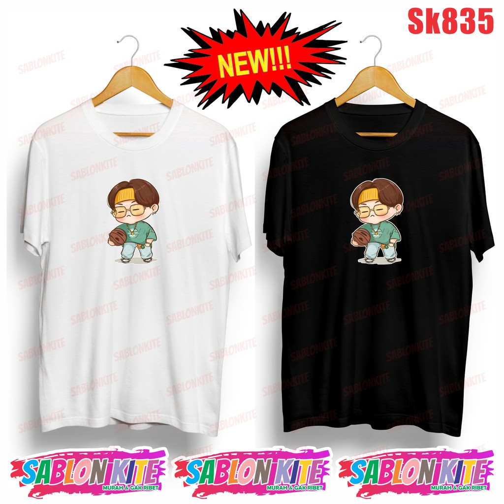 MURAH!!! KAOS KPOP SUGA KARTUN VE TE MEN SK835 UNISEX COMBED 30S