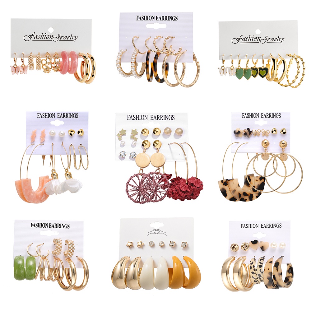 Set Anting Tusuk + Klip Telinga Wanita Desain Kupu-Kupu + Bunga Aster Silver Akrilik Hias Mutiara