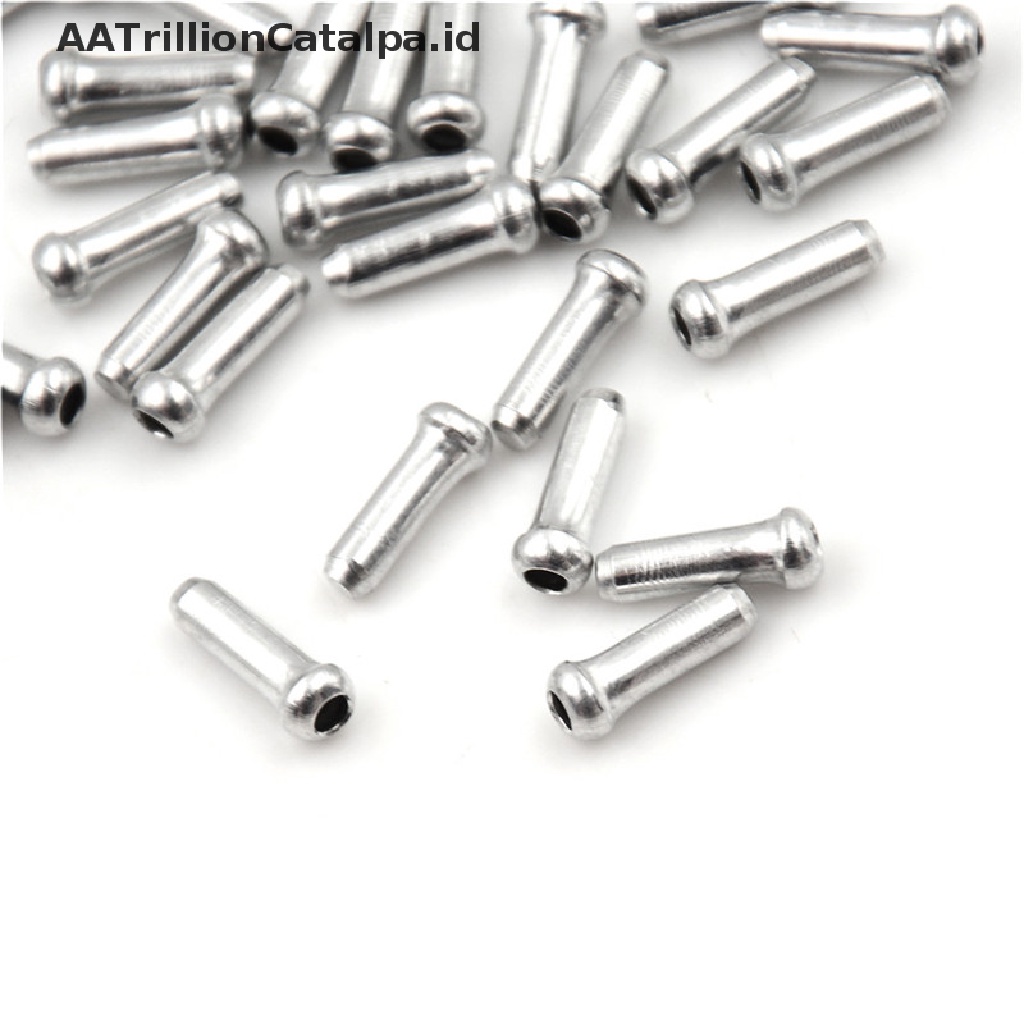 (AATrillionCatalpa) 100pcs Tutup Ujung Kabel Rem Sepeda Bahan Aluminum Warna Silver