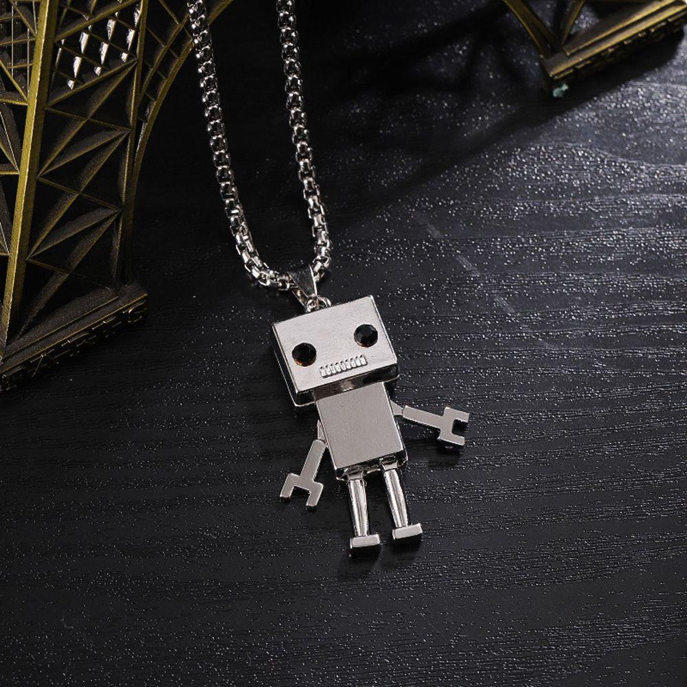 Mxbeauty Kalung Robot Kreatif Retro Punk Anti Karat Unisex Hip Hop Logam Liontin Choker