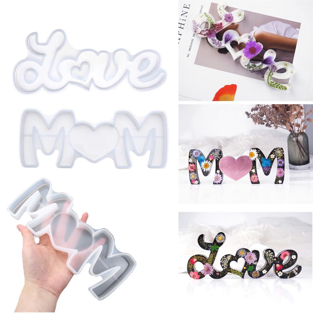 Cetakan Resin Huruf SOLIGHTER LOVE Mother's Day Resin Kerajinan Tangan Casting Molds