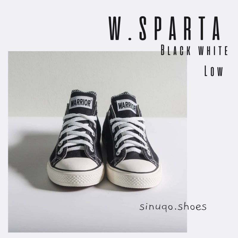 SINUQO - SEPATU LOKAL WARRIOR SPARTA BLACK WHITE LOW / SEPATU SNEAKERS LOKAL ORIGINAL BRAND UNISEX /