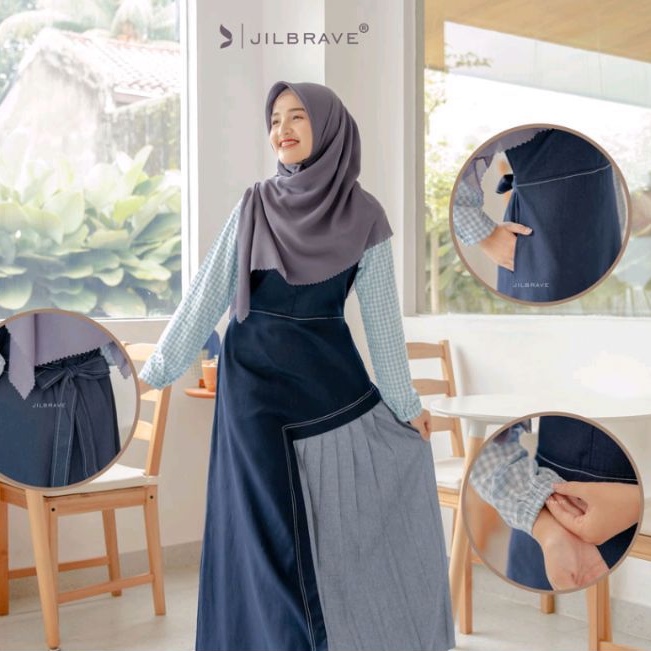 Vazza dress by jilbrave ori tersedia warna: green ebony, lavender, dan morning blue