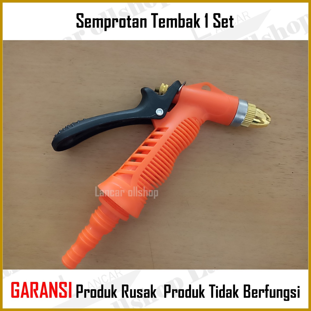 Semprotan Tembak Set Clamp Klem Cincin Hose Konektor Selang Air Siram Taman Cuci Mobil Motor 1 Paket Murah