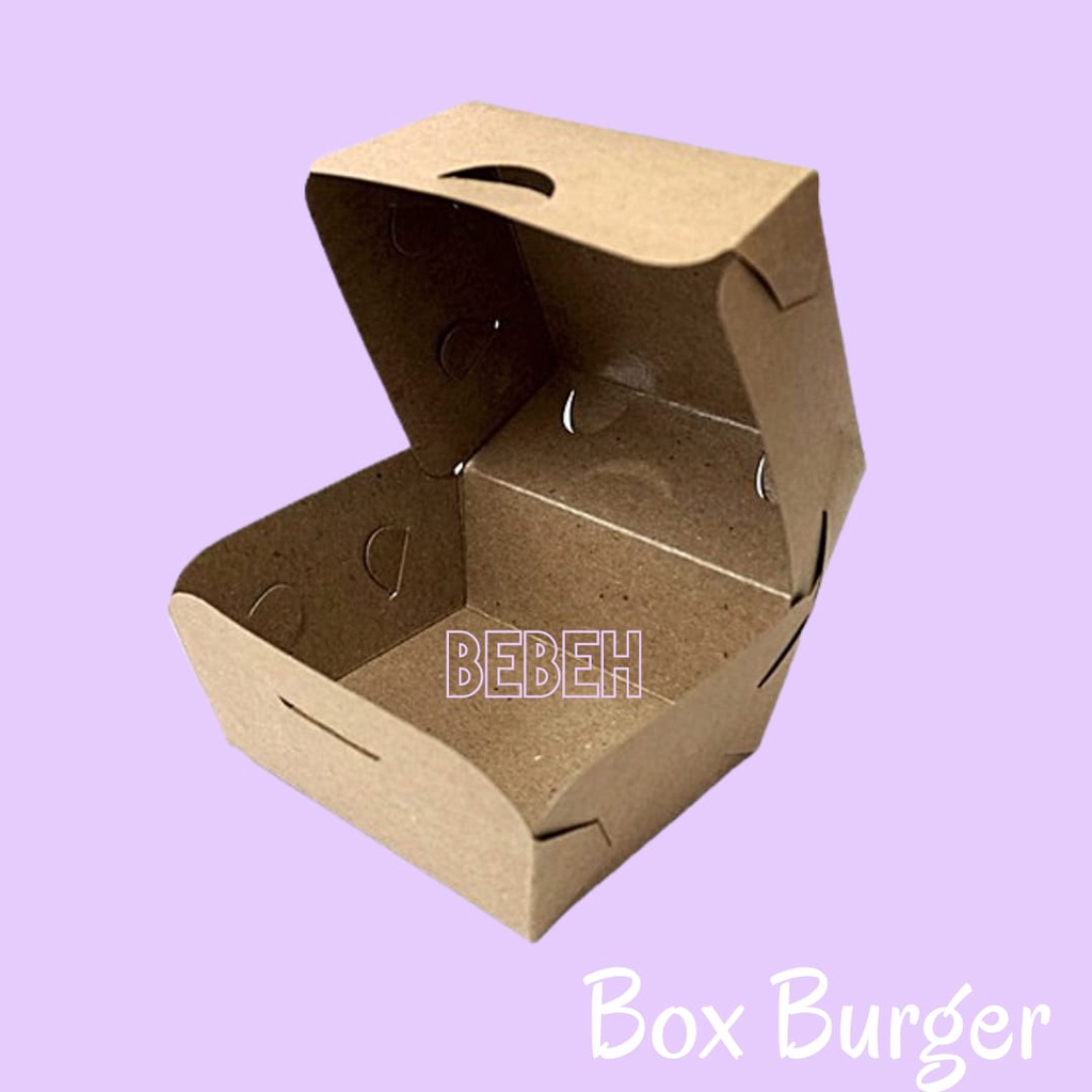 (ISI 10 LMBR) DUS BURGER / LUNCH BOX BURGER 10X8,5X8 CM / KARDUS KOTAK UNTUK BURGER