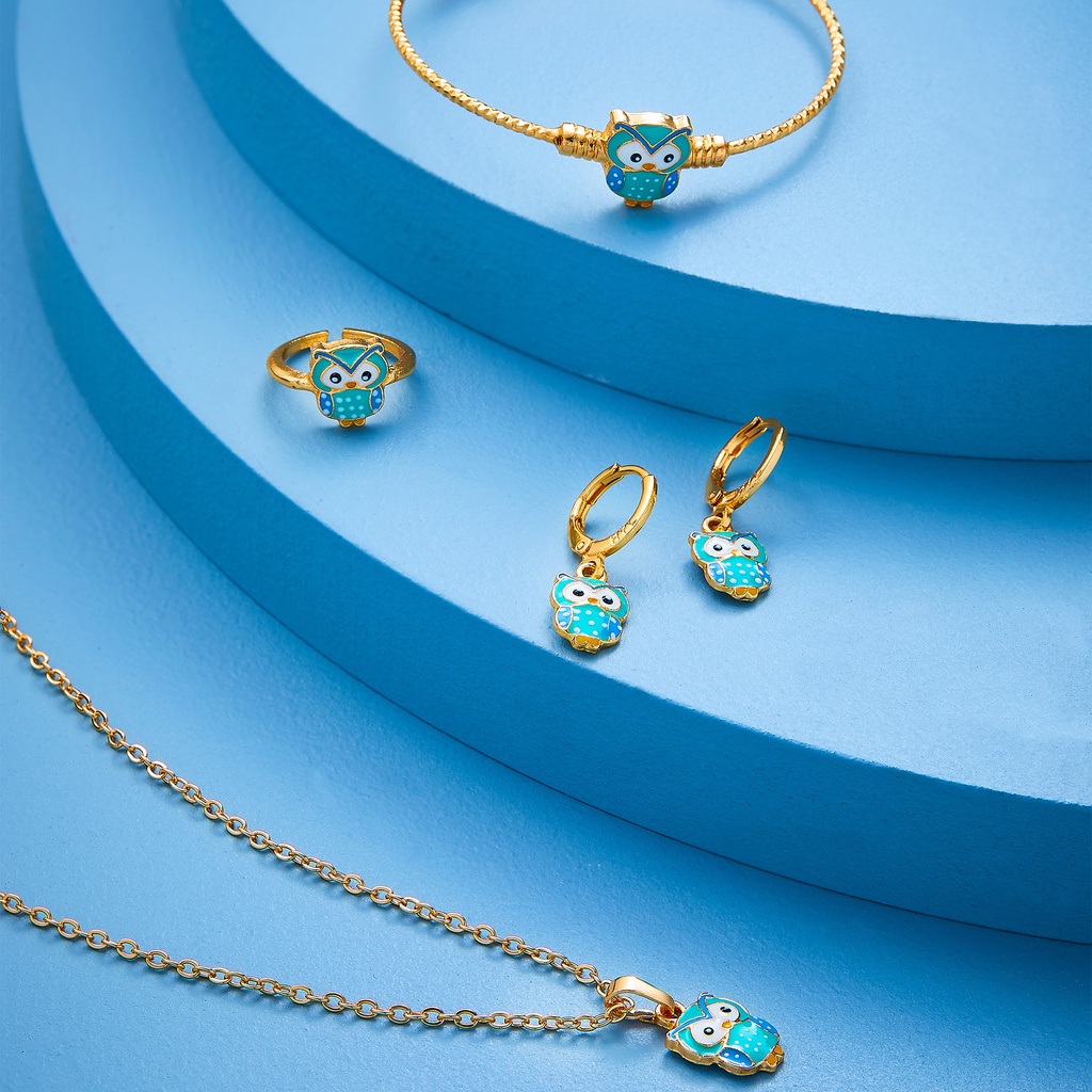 Allure 78S Set Perhiasan Anak Titanium Emas Lapis Terbaru Anti Karat Muda 24k