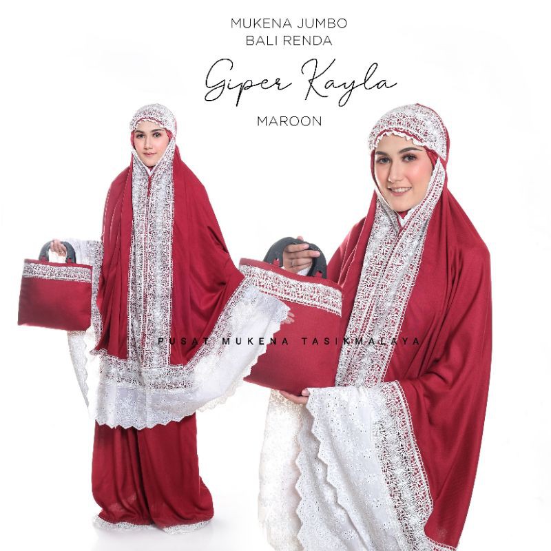 MUKENA DEWASA JUMBO KATUN RAYON EXCLUSIVE RENDA GIPER KAYLA | PUSAT GROSIR MUKENA MURAH ARINS