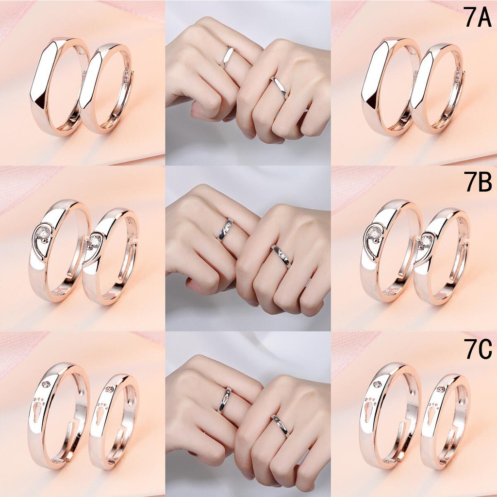 39 Desain Cincin perak Cincin couple silver 925 asli Cincin berlian Cincin yang bisa disesuaikan-7