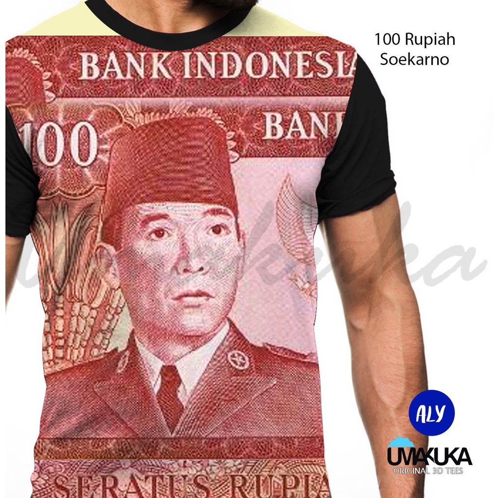 KAOS 3D UMAKUKA FULLPRINT - 100 RUPIAH SOEKARNO