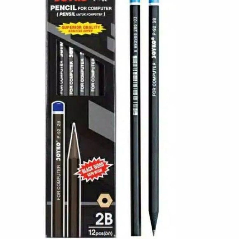 

pensil joyko 2b black hitam pencil for computer setengah lusin