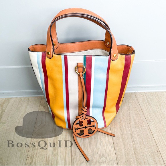 Tory Burch Miller Stripe Bucket Bag