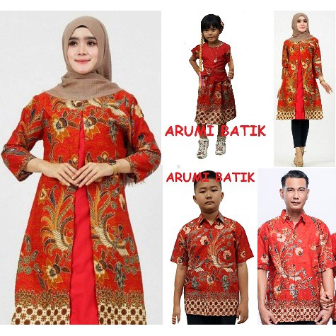 Sarimbit Couple Set Keluarga Muslim Tunik Batik 2822 Giani Gianni