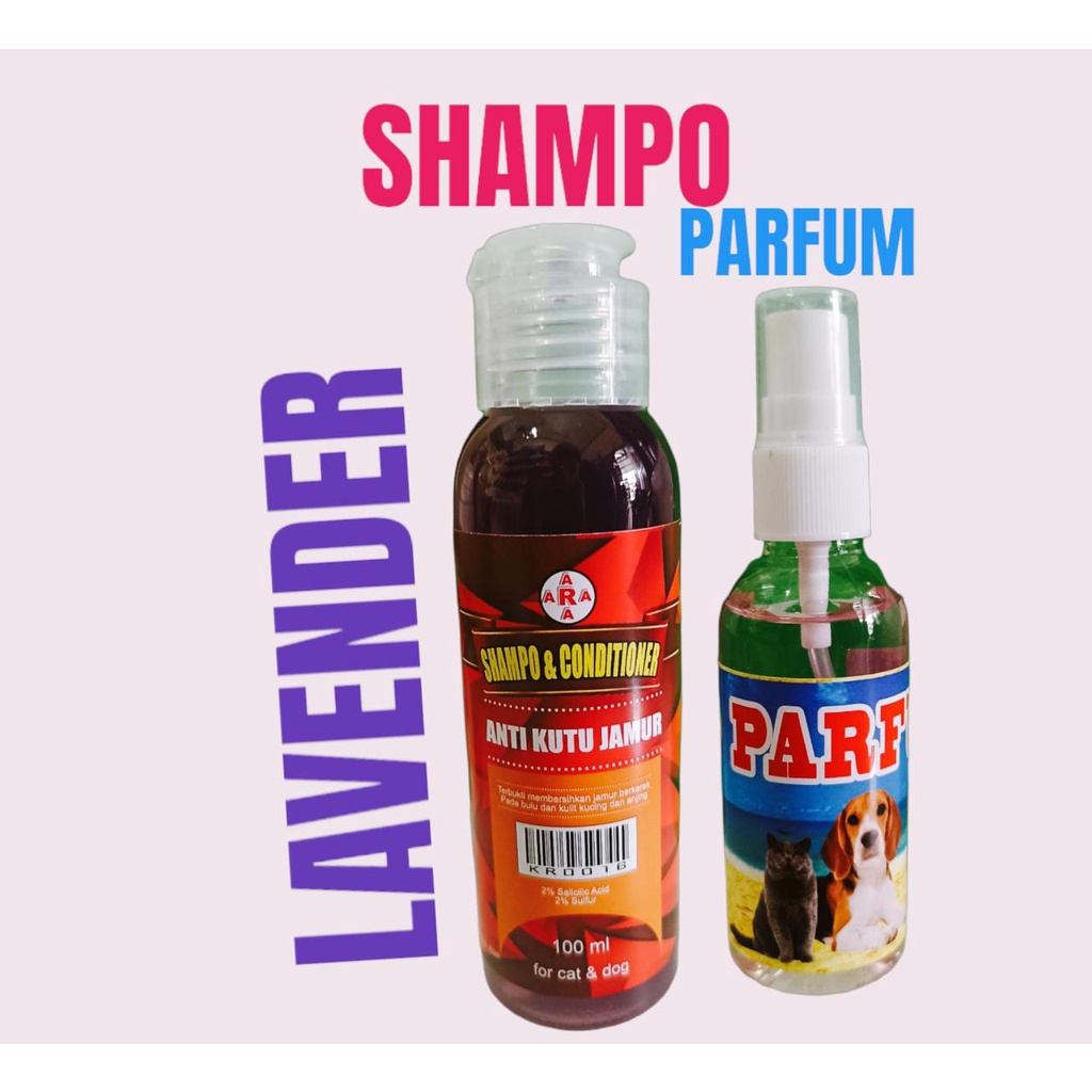 SHAMPO 100 ML + PARFUM 100 ML SAMPO DAN PARFUM KUCING ANJING ANTI KUTU JAMUR BACTERI DAN RONTOK