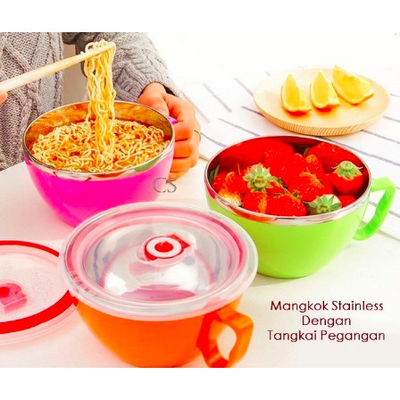 Mangkok Viral Mangkok Mie Serbaguna Korean Fresh Bowl Stainless High Quality