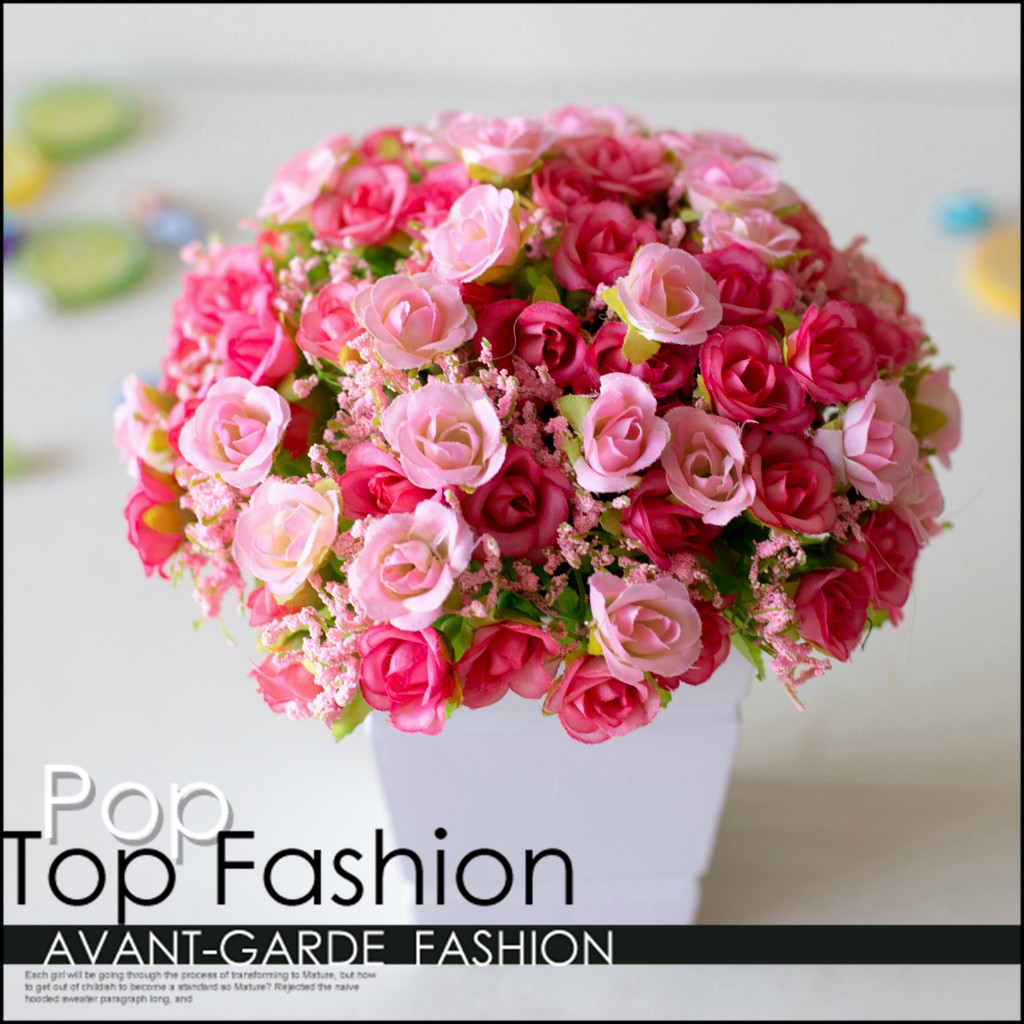 Bouquet / Bucket / Per Tangkai Mawar kecil Mawar simulasi bunga plastik / / Bunga Hias Artificial-3