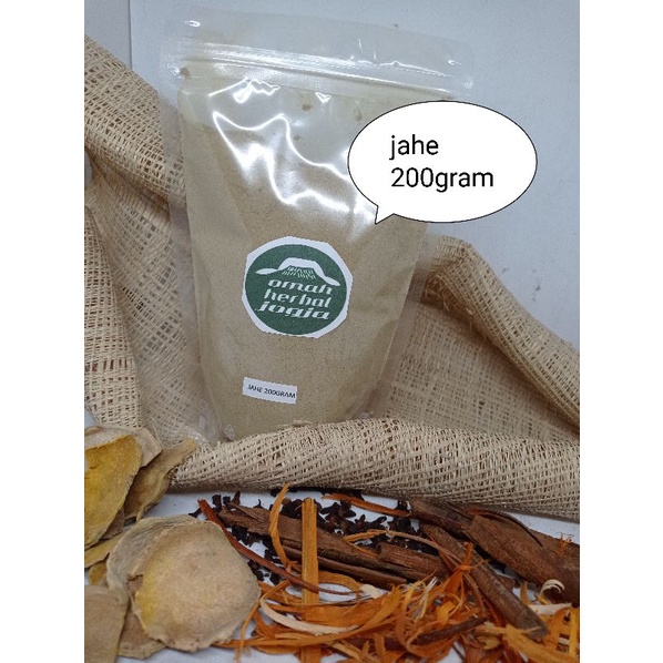 

Jahe bubuk ginger powder jamu rempah herbal 200gram
