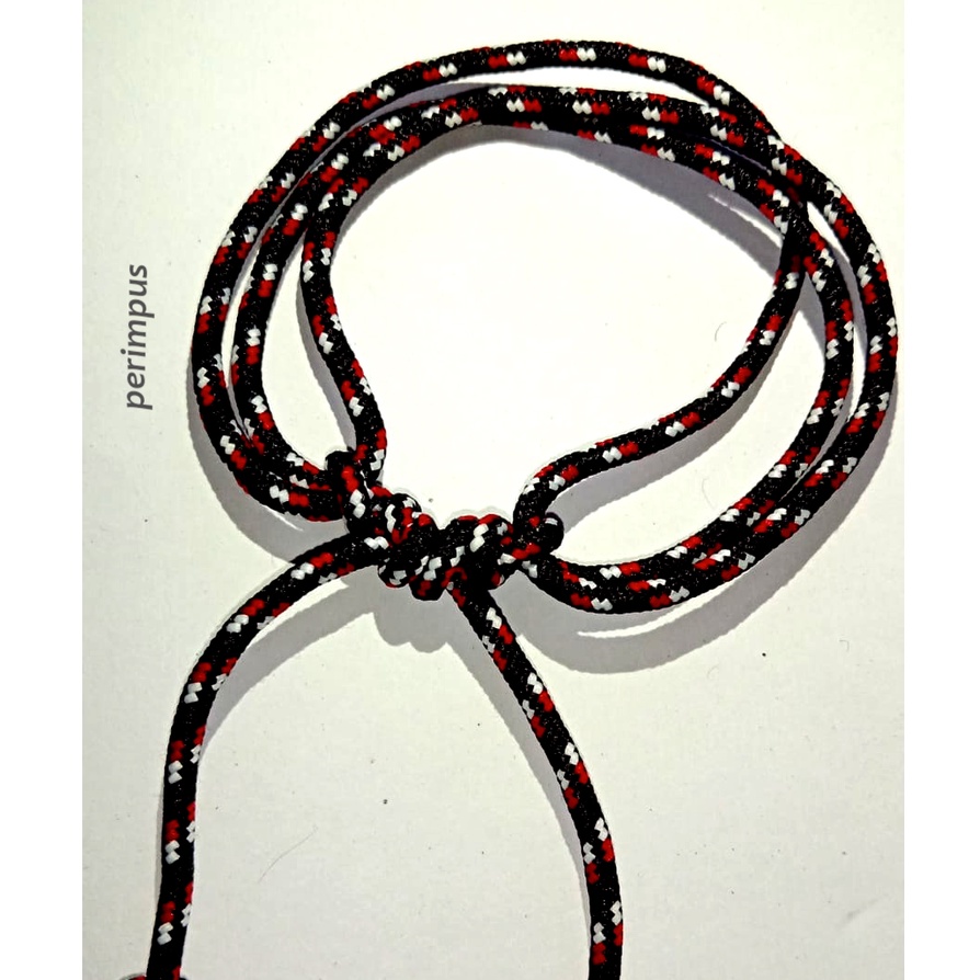 [COD] Gelang Prusik Warna Hitam Merah Putih