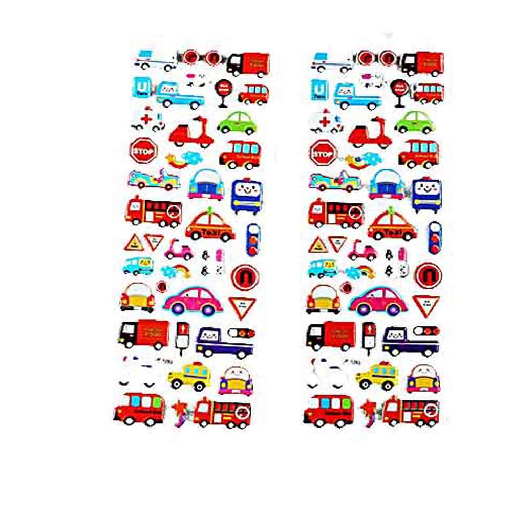 Wonder 10lembar Random Stiker Lalu Lintas 3D Foam Mobil Scrapbooking Hadiah Tk