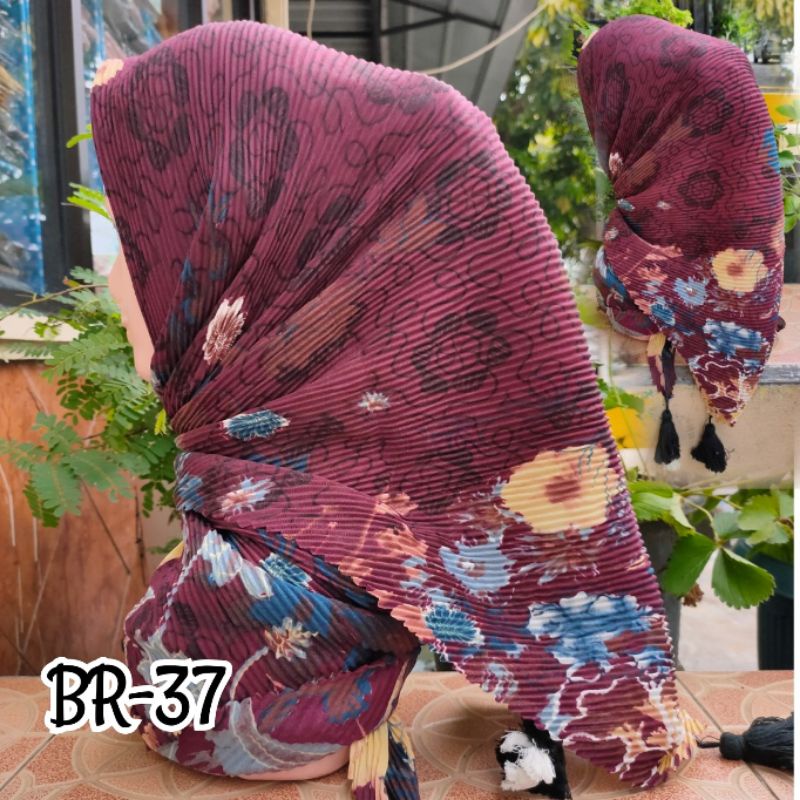 SEGIEMPAT PLISKET MOTIF JAMBUL BRANDED / JILBAB SEGIEMPAT PLISKET / SEGIEMPAT PLISKET / SEGIEMPAT VOAL / JILBAB JAMBUL-BR-37