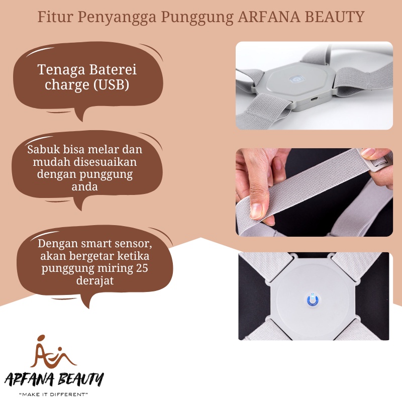 Alat Penegak Punggung Pria Wanita Anak Sabuk Punggung Bungkuk Terapi Syaraf Kejepit Sensor Otomatis