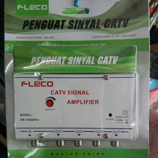 Boster antena tv newsat 4way - penguat signal tv tabung - led