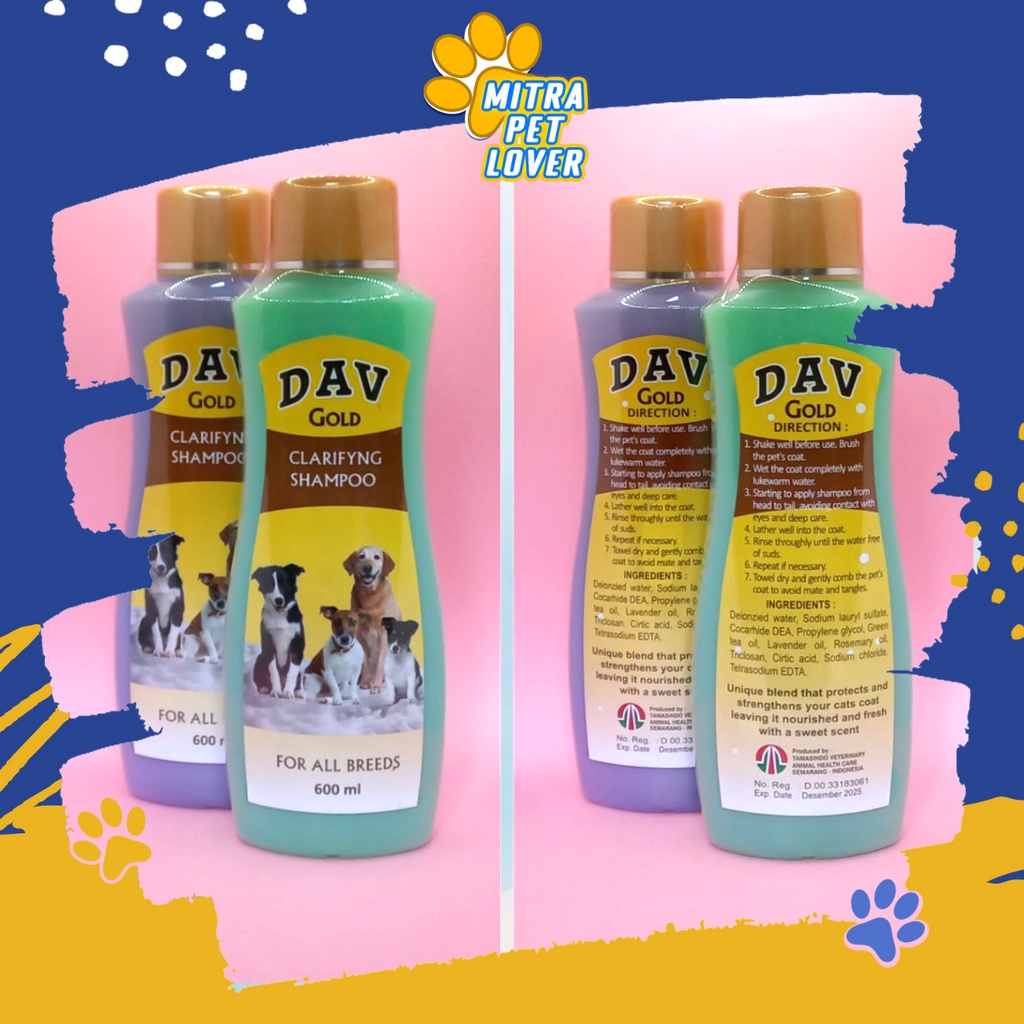 SHAMPO ANJING - DAV SHAMPOO 600ML ORIGINAL - WANGI TAHAN LAMA, PH BALANCE MOISTURIZING MENGHALUSKAN MELEMBUTKAN BULU ANJING DOG PUPPY PET ANIMAL HEALTHCARE AND VETERINARY TAMASINDO OBAT KESEHATAN DAN VITAMIN TERNAK HEWAN BINATANG PELIHARAAN MITRAPETLOVER