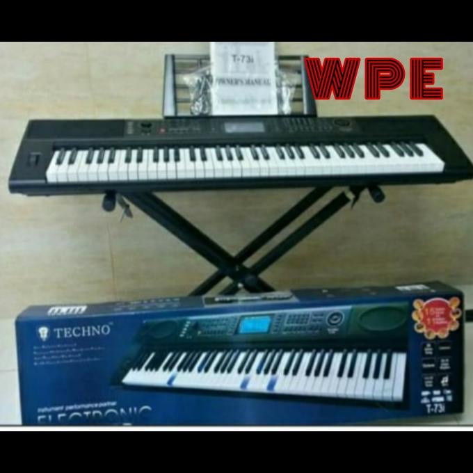 Keyboard Techno T73I T 73I T73 Seri Terbaru 6 Oktaf Plus Stand Double