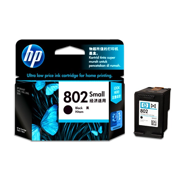 HP Catridge 802 Black Small/Tinta Printer HP 802 Hitam