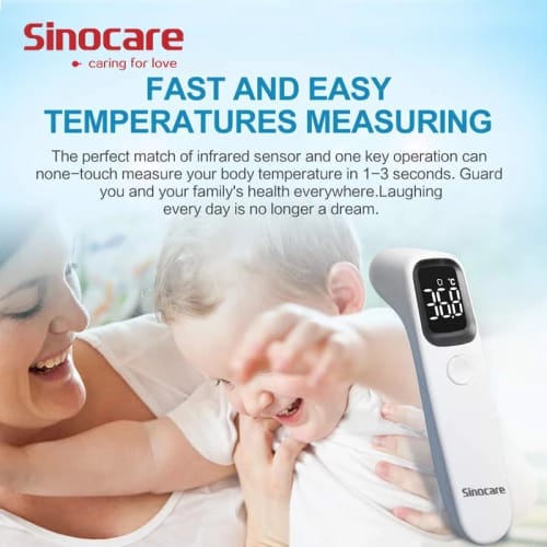 SINOCARE AET-R1D1 -Tanpa Sentuh Dahi-Termometer untuk Dewasa dan Anak-anak, Termometer Digital untuk Demam dengan Alarm dengan Fungsi Memori| thermometer untuk dirumah